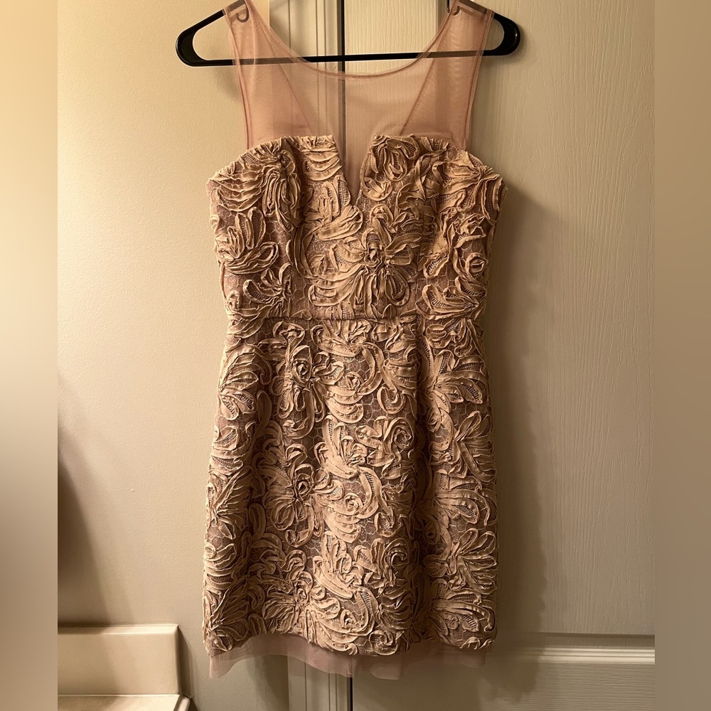 BCBG dress worn once tan color